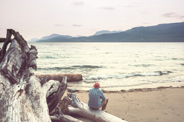 Fototapeta premium Tourist on Canadian coast