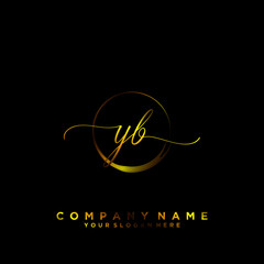 YB Initial handwriting logo vector	
