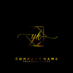 YK Initial handwriting logo vector	
