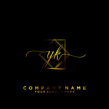 YK Initial handwriting logo vector	
