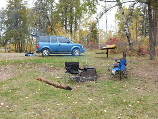 camping in the forest