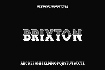 typeface vector, vintage font, alphabet lettering white and black style