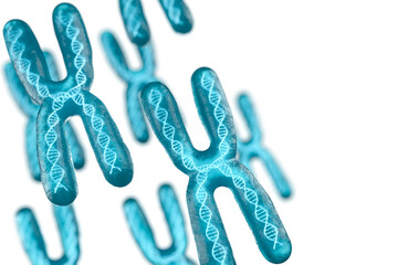 Chromosome with white background, 3d rendering.