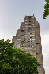 Eastern City Gate of Belgrade (Rudo) is a complex of three large residential buildings situated in the neighborhood of Konjarnik. It is among the most prominent structures along city skyline.