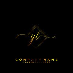 YT Initial handwriting logo vector	
