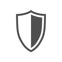 Vector shield icon placed on white background.