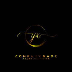 YX Initial handwriting logo vector	
