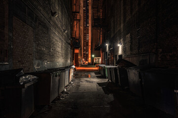 Abandoned alley at night