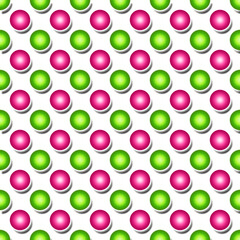 Pink and green polka dots background