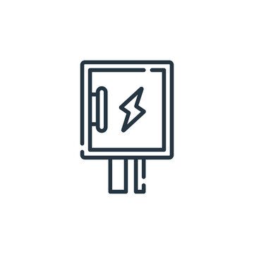 fuse box vector icon isolated on white background. Outline, thin line fuse box icon for website design and mobile, app development. Thin line fuse box outline icon vector illustration.