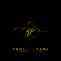 ZP Initial handwriting logo vector	
