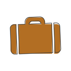 Vector suitcase cartoon style on white isolated background.