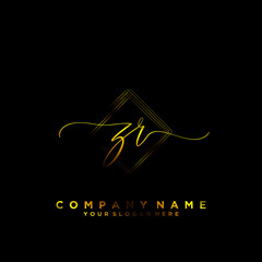 ZR Initial handwriting logo vector	
