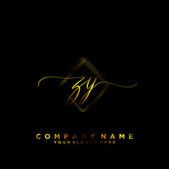 ZY Initial handwriting logo vector	
