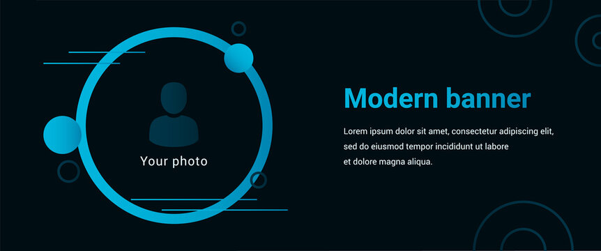 A modern abstract banner, poster vector template e-mail, party, workshop, event, webinar, conference with your photo