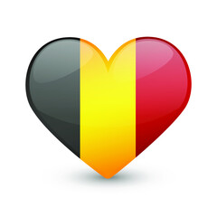 Belgium Flag Heart Love Emoji Icon Object Symbol Gradient Vector Art Design Cartoon Isolated 