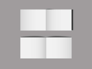 Fototapeta na wymiar Realistic white paper card mockup on gray background. Vector illustration.