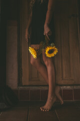 Girl with Sunflower