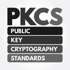 PKCS - Public Key Cryptography Standards acronym, technology concept background