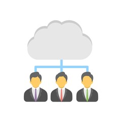 Business networking icon illustration in flat design style. People connection symbol.