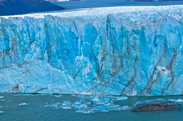 Blue Glacier view from touristic balcony, Patagonia, Argentina, South America
