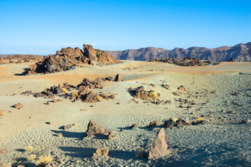 Beautiful view of Teide National Park from Mines of San José (Minas de San José) viewpoint -...