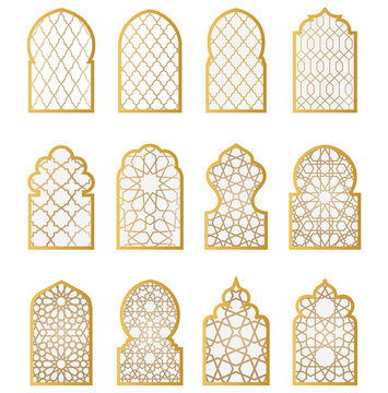 Arabic Door And Window Vector Silhouette