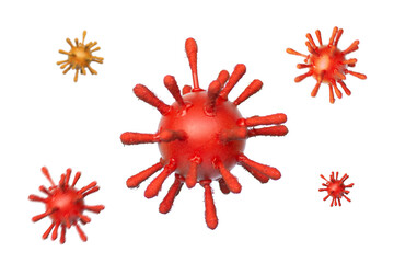 concept red virus body, made at home