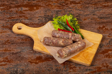 Pork sausages for grill