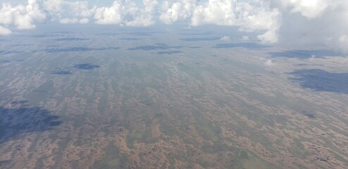 aerial view of plains