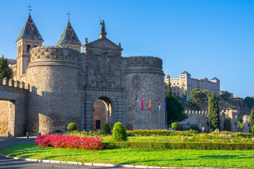 View of the beautiful Bisagra Door (Puerta de Bisagra)  - Toledo, Spain