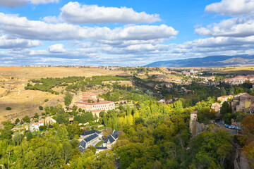 Fototapeta na wymiar Beautiful autumn day in Segovia city from Alcazar of Segovia - Spain