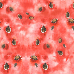 Watercolor pattern with watermelon texture.