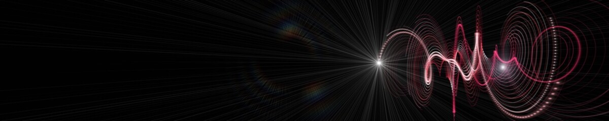 Futuristic particle stripe panorama background design illustration with lights - 359277574