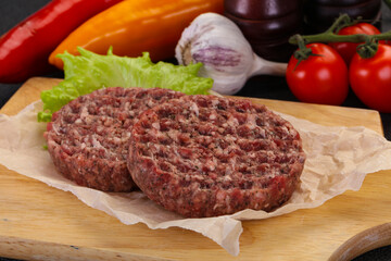 Raw burger cutlet