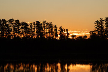 sunset on the river