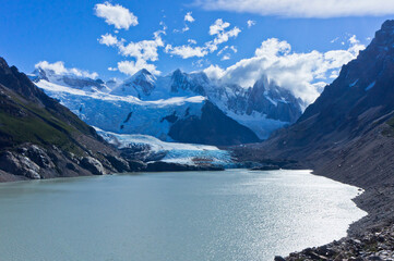 Cerro Torre, view from the lake, Patagonia, Argentina, South America