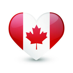 Canada Flag Heart Love Emoji Icon Object Symbol Gradient Vector Art Design Cartoon Isolated 