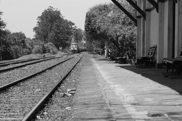 Fototapeta premium railway in the morning