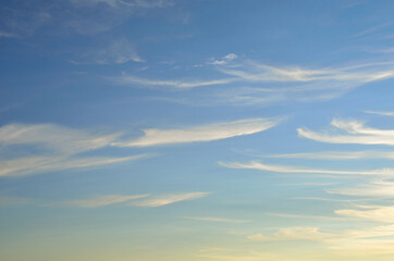 beautiful cloud formation on blue summer sky