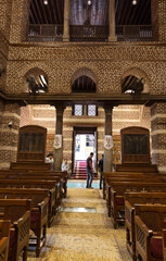 Tourists and devotees visits Abu Serga Church in Coptic Cairo, Egypt 