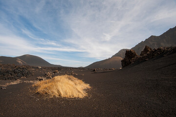 lava formations at calderro of fogo cap verde