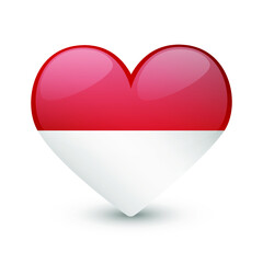 Monaco Flag Heart Love Emoji Icon Object Symbol Gradient Vector Art Design Cartoon Isolated 