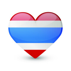 Thailand Flag Heart Love Emoji Icon Object Symbol Gradient Vector Art Design Cartoon Isolated 