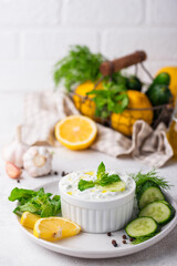 Traditional Greek sauce or appetizer tzatziki