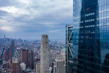 Fototapeta na wymiar Aerial view of New York Manhattan with downtown. 