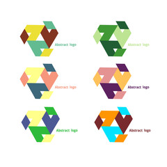 Fototapeta premium set abstract geometric logo on a white background
