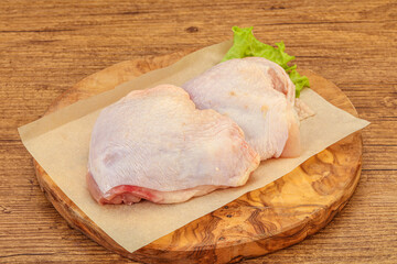 Raw chicken hip for cooking