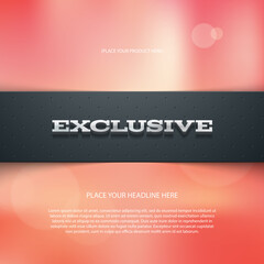 vector colorful web banner, card, flyer, e-commerce design with blurry bokeh background, 