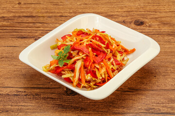 Cabbage salad with carrot and pepper